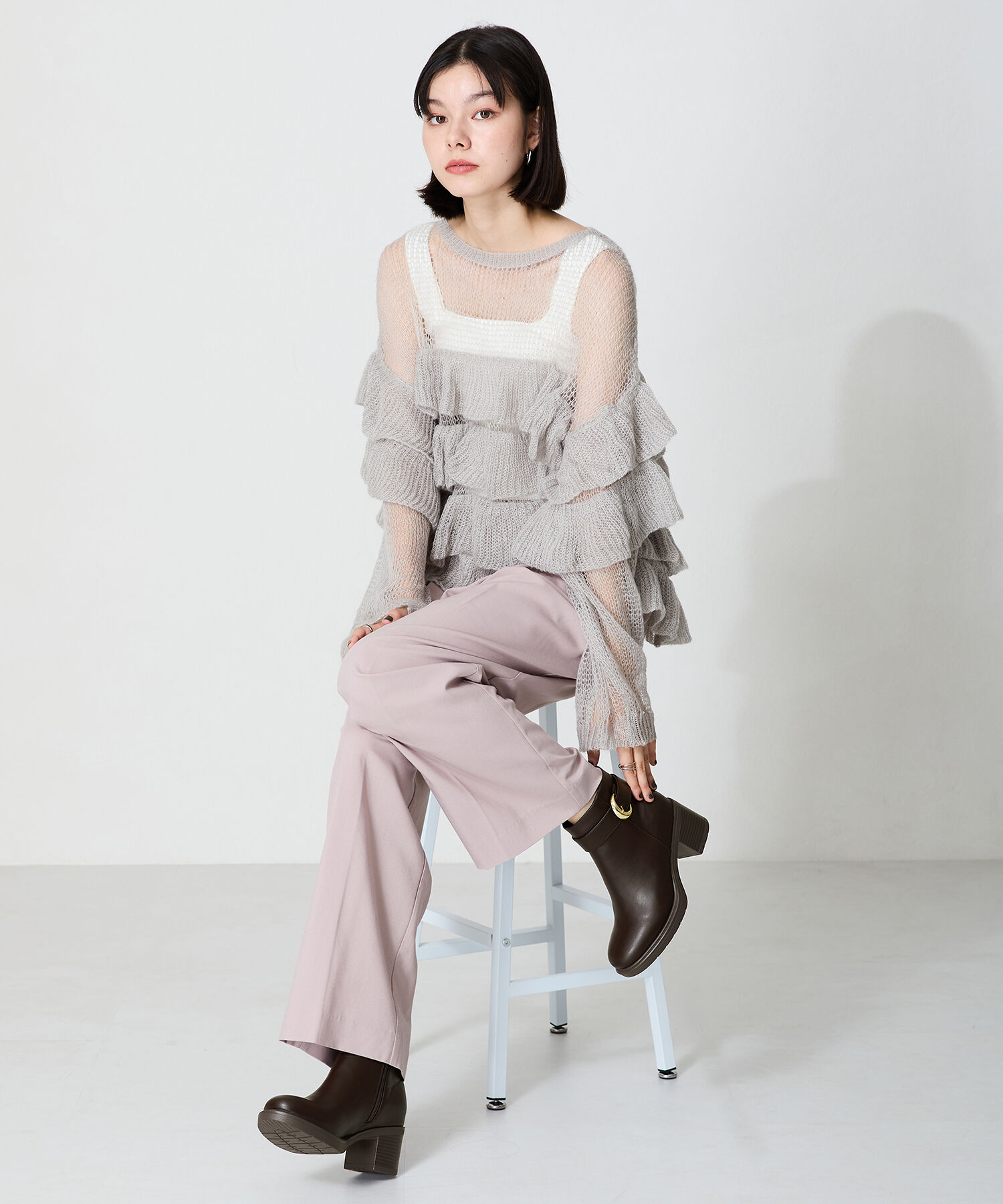 WA Oriental TRaffic「バックルデザインタンクソールヒールブーツ/42408」|ショートブーツ|