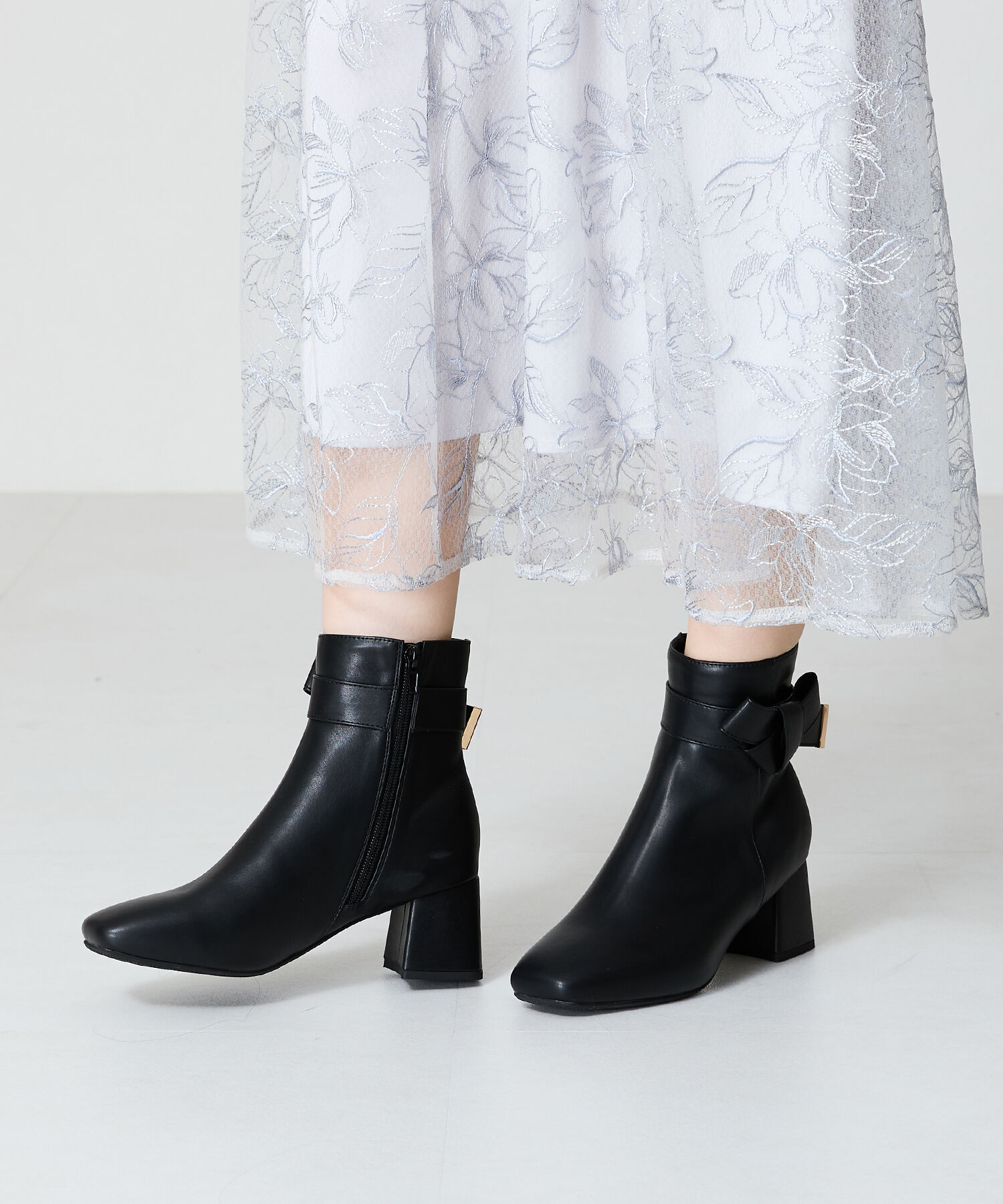 ORiental TRaffic「サイドリボンショートブーツ/41430」|ショートブーツ|