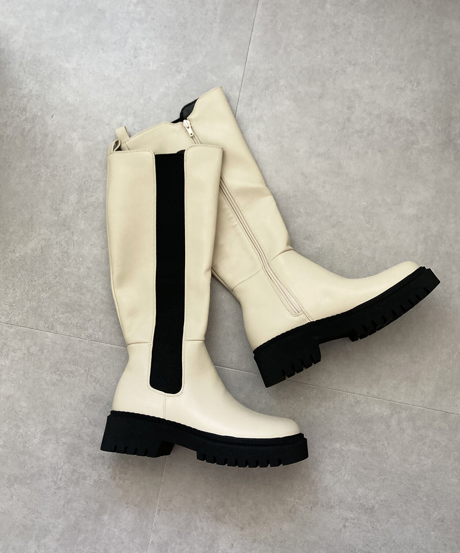 ORiental TRaffic「サイドゴアロングブーツ/31485」|ロングブーツ|WHITE