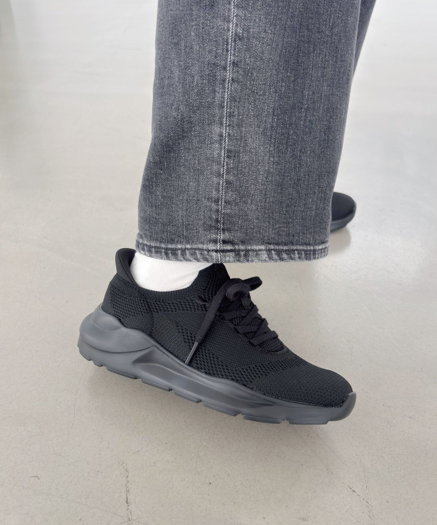 ORiental TRaffic「 【瞬間フィット】 ニットスニーカー /OT3757 軽量 歩きやすい 楽ちん ハンズフリー」|スニーカー|