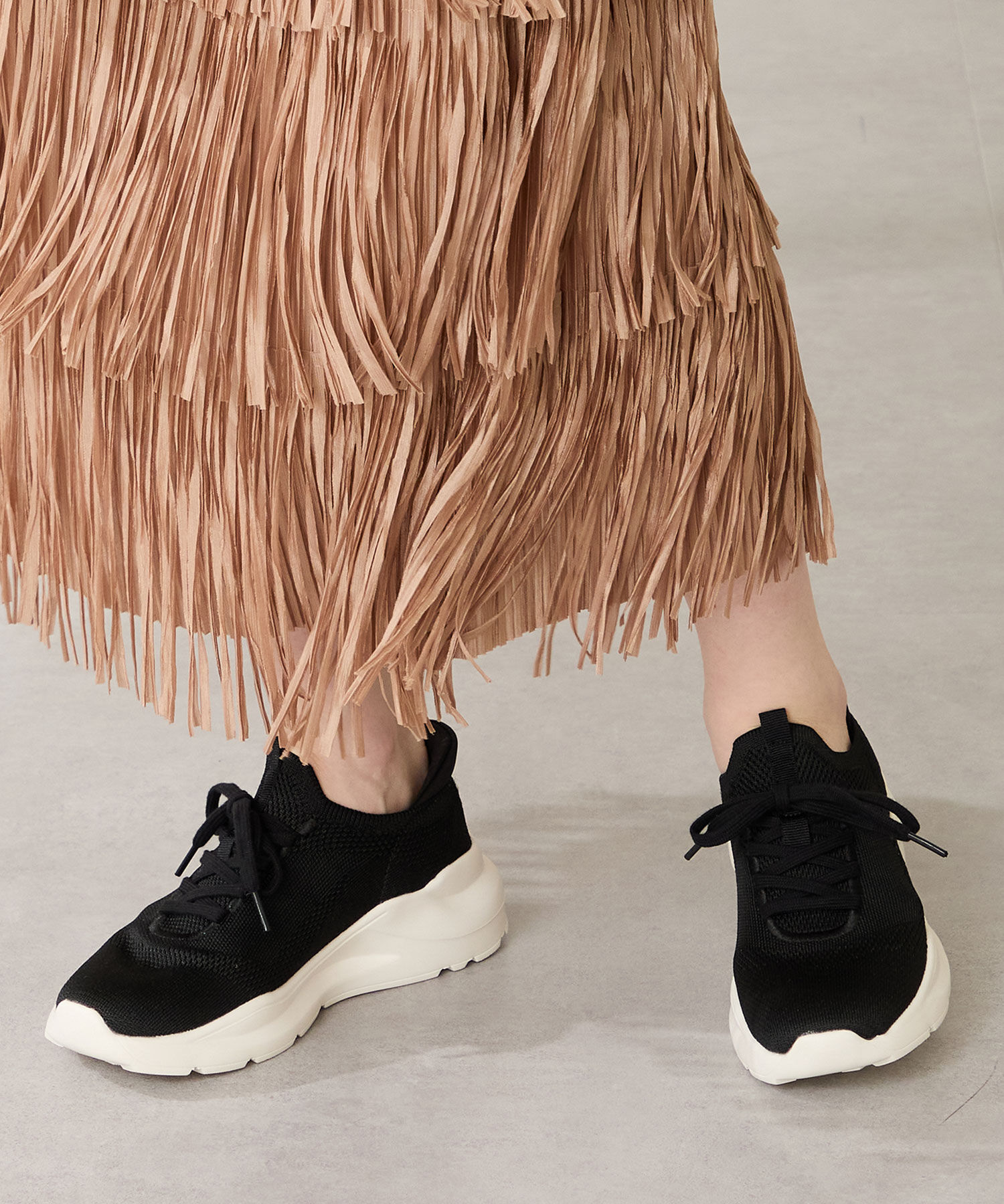 ORiental TRaffic「 【瞬間フィット】 ニットスニーカー /OT3757 軽量 歩きやすい 楽ちん ハンズフリー」|スニーカー|