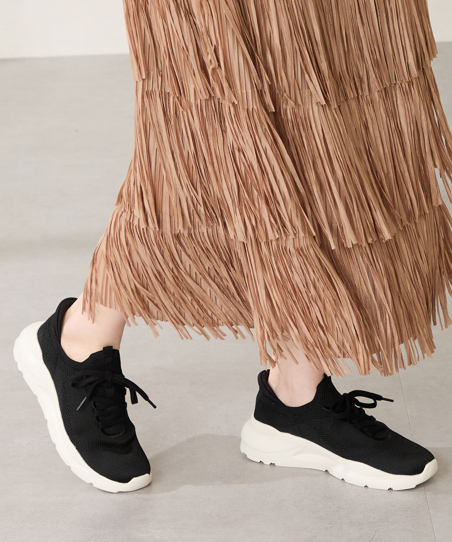 ORiental TRaffic「 【瞬間フィット】 ニットスニーカー /OT3757 軽量 歩きやすい 楽ちん ハンズフリー」|スニーカー|