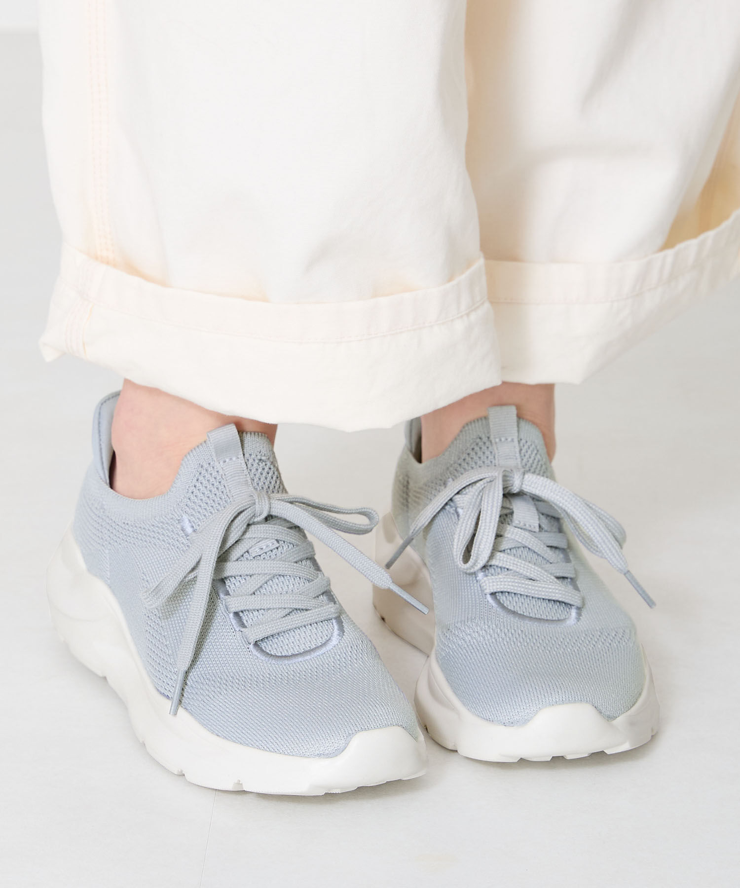 ORiental TRaffic「 【瞬間フィット】 ニットスニーカー /OT3757 軽量 歩きやすい 楽ちん ハンズフリー」|スニーカー|