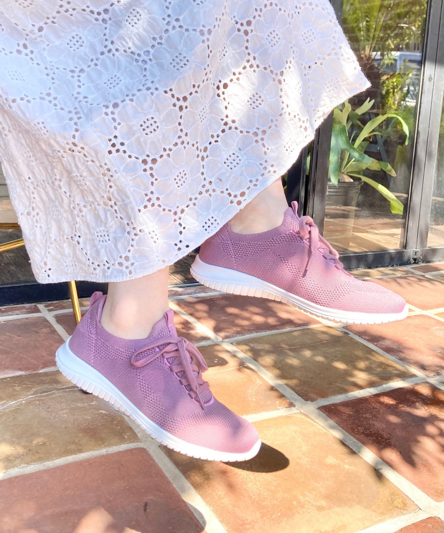 ORiental TRaffic「レースアップ ニット スニーカー /OT3765  トレンド　人気  軽い ワンタッチ」|スニーカー|