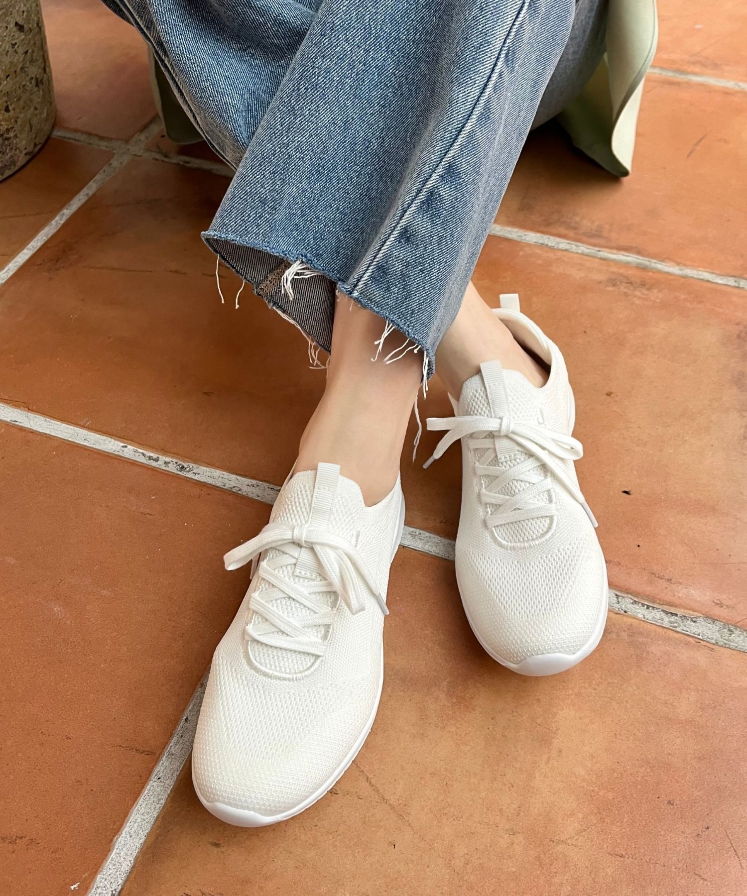 ORiental TRaffic「レースアップ ニット スニーカー /OT3765  トレンド　人気  軽い ワンタッチ」|スニーカー|