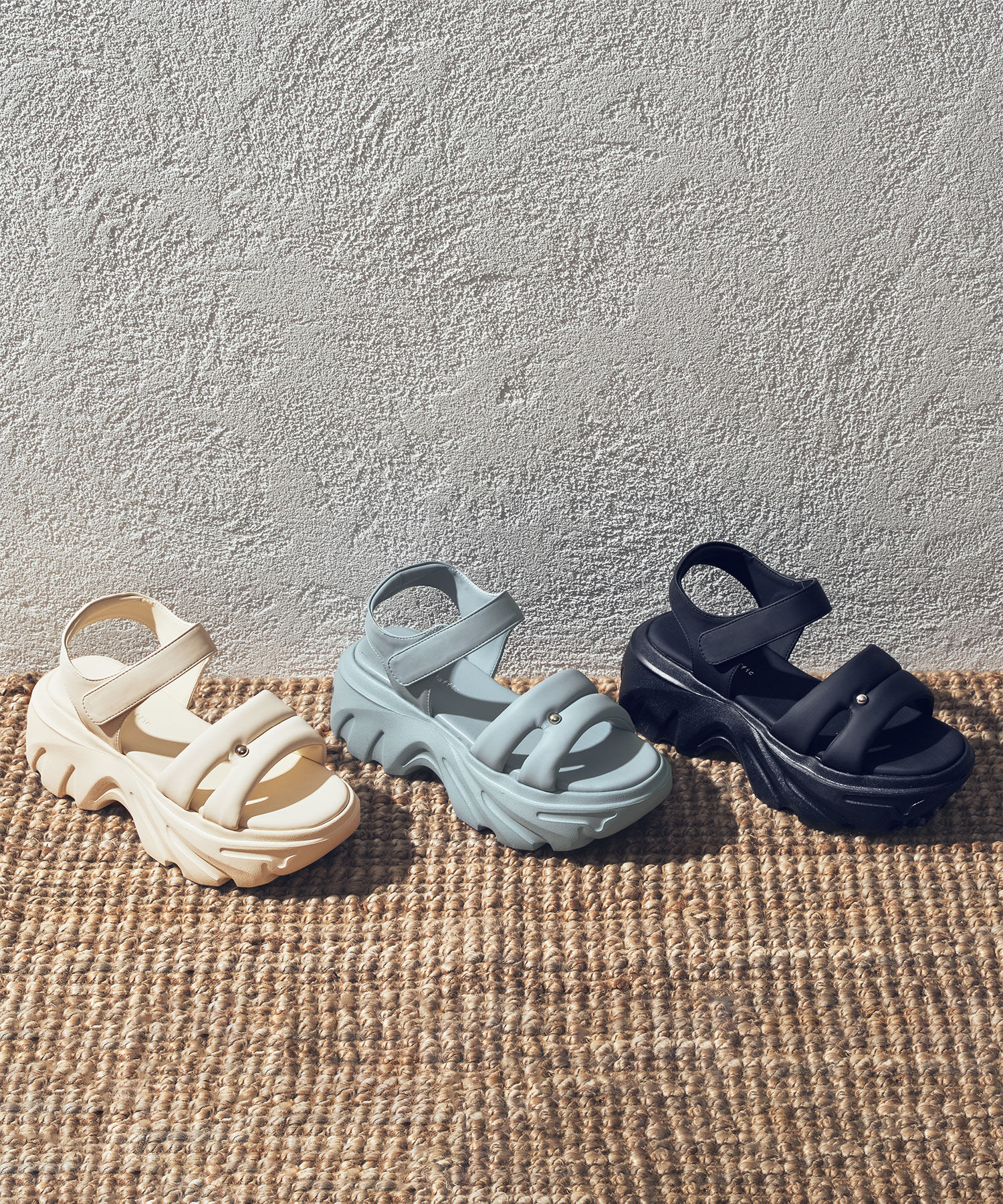 ORiental TRaffic「カットデザインパデット厚底サンダル/51206 サンダル 厚底 トレンド 人気 軽い」|サンダル|BLUE