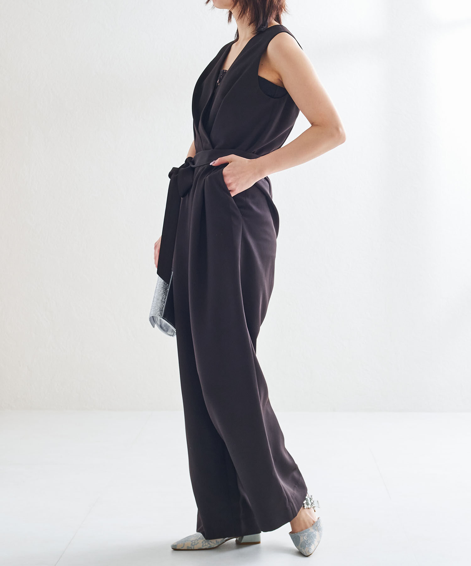 ORiental TRaffic「【オケージョン】ビジューバックストラップローヒールパンプス/MOR111」|パンプス|