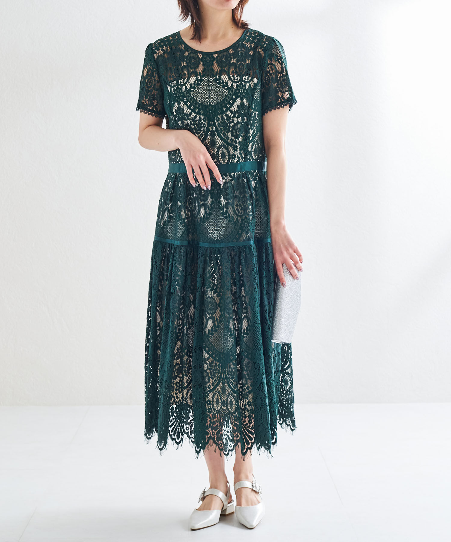 ORiental TRaffic「【オケージョン】ビジューバックストラップローヒールパンプス/MOR111」|パンプス|