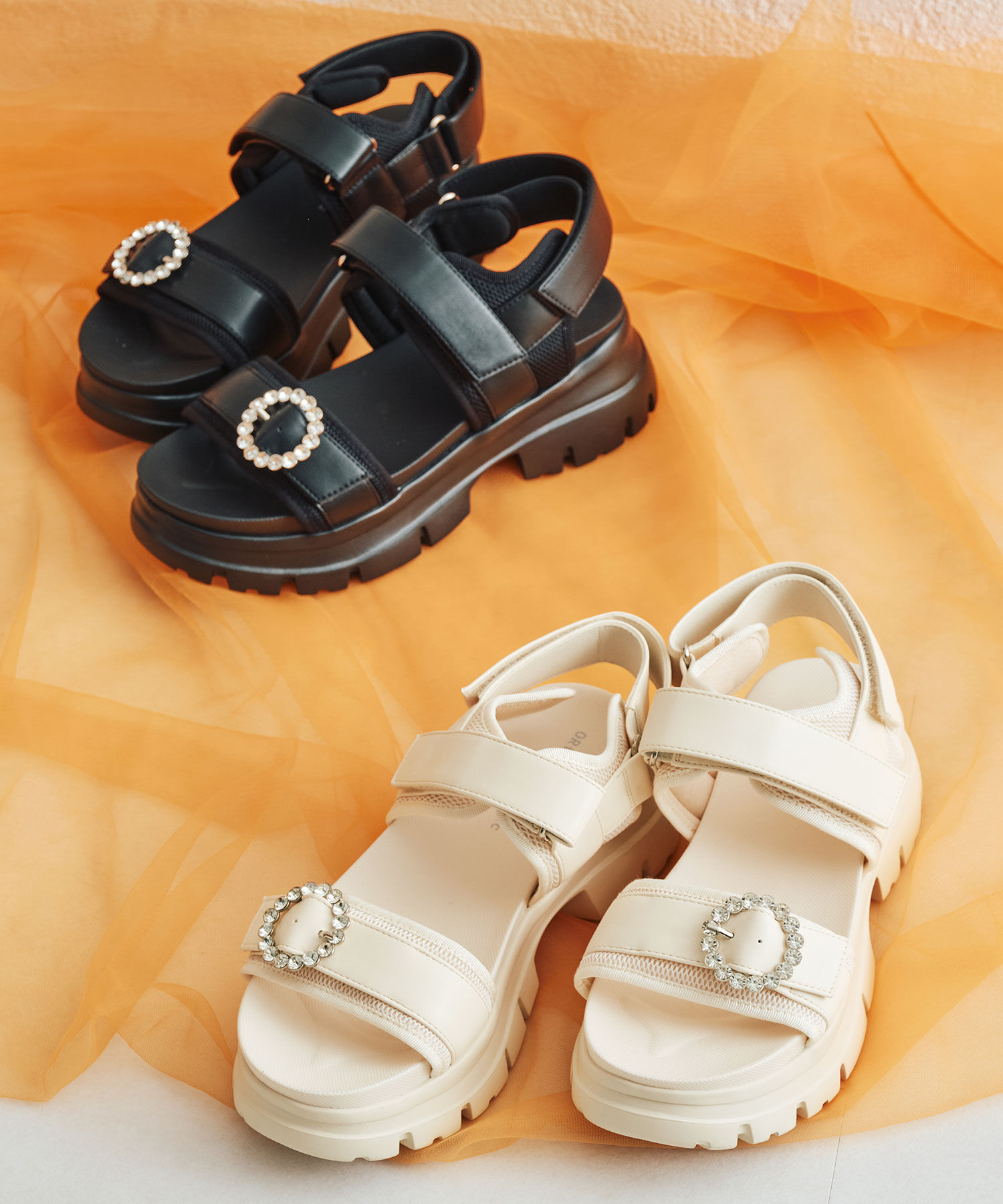 ORiental TRaffic「ビジューモチーフスポーツサンダル/51204 サンダル　ビジュー　人気 スポサン」|サンダル|BEIGE