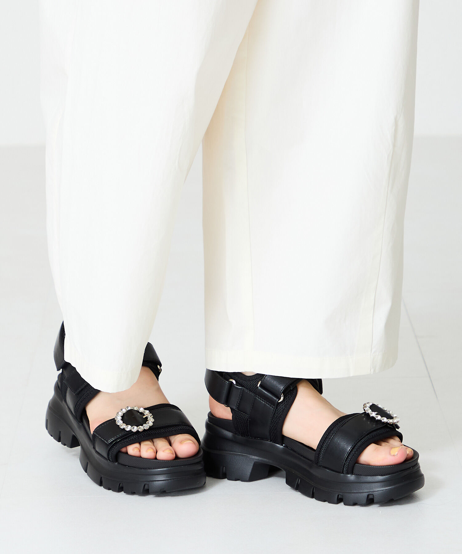 ORiental TRaffic「ビジューモチーフスポーツサンダル/51204 サンダル　ビジュー　人気 スポサン」|サンダル|