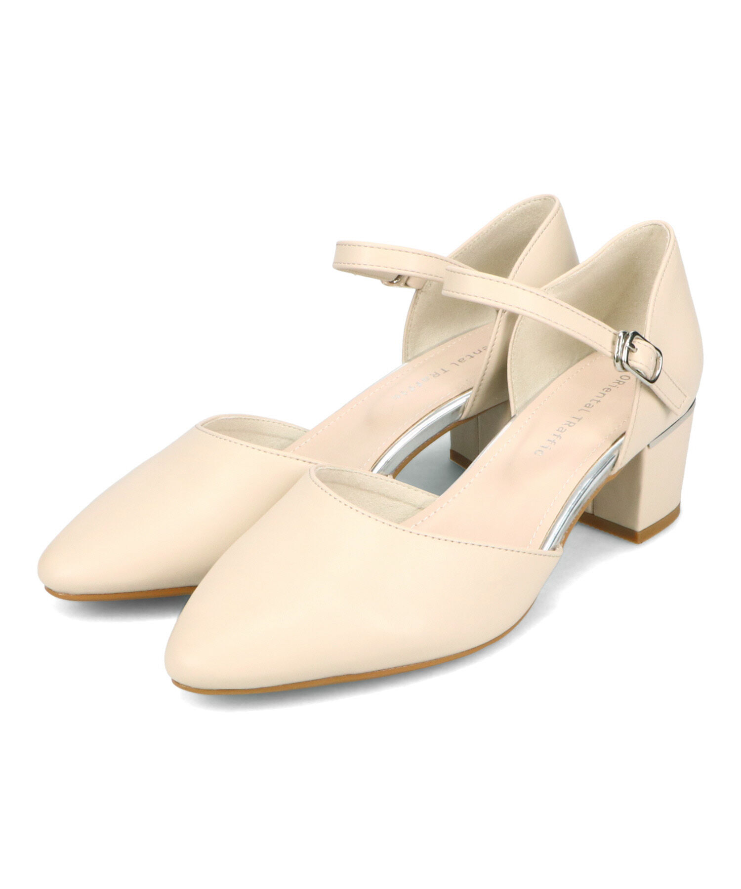 ORiental TRaffic「【WEB限定】アーモンドトゥ セパレートパンプス /55103 ストラップパンプス 太ヒール オフィス」|パンプス|