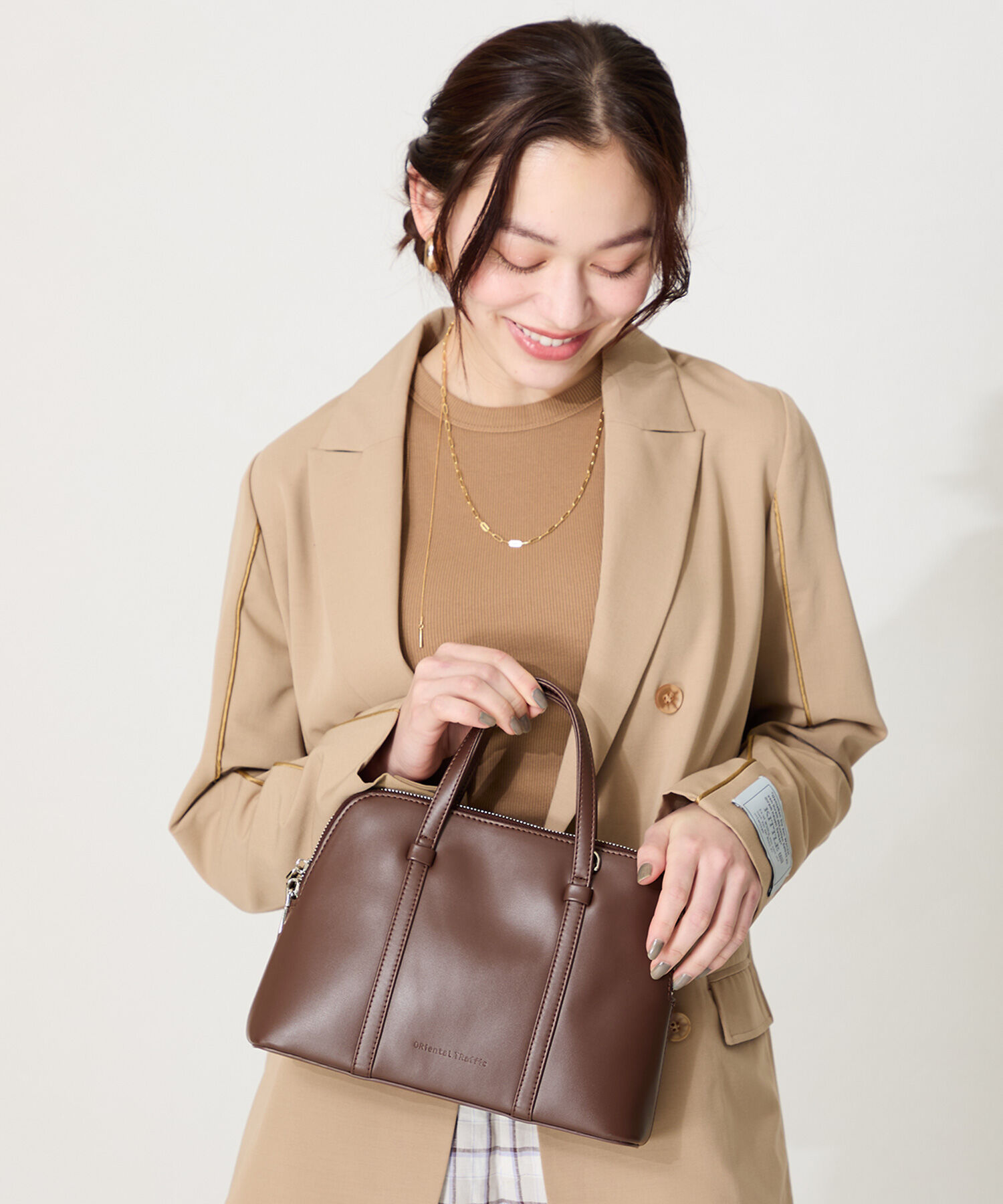 ORiental TRaffic「2wayブガッティバッグ/BA-259 バッグ 人気 トレンド オフィスカジュアル」|ショルダー・メッセンジャー|BROWN