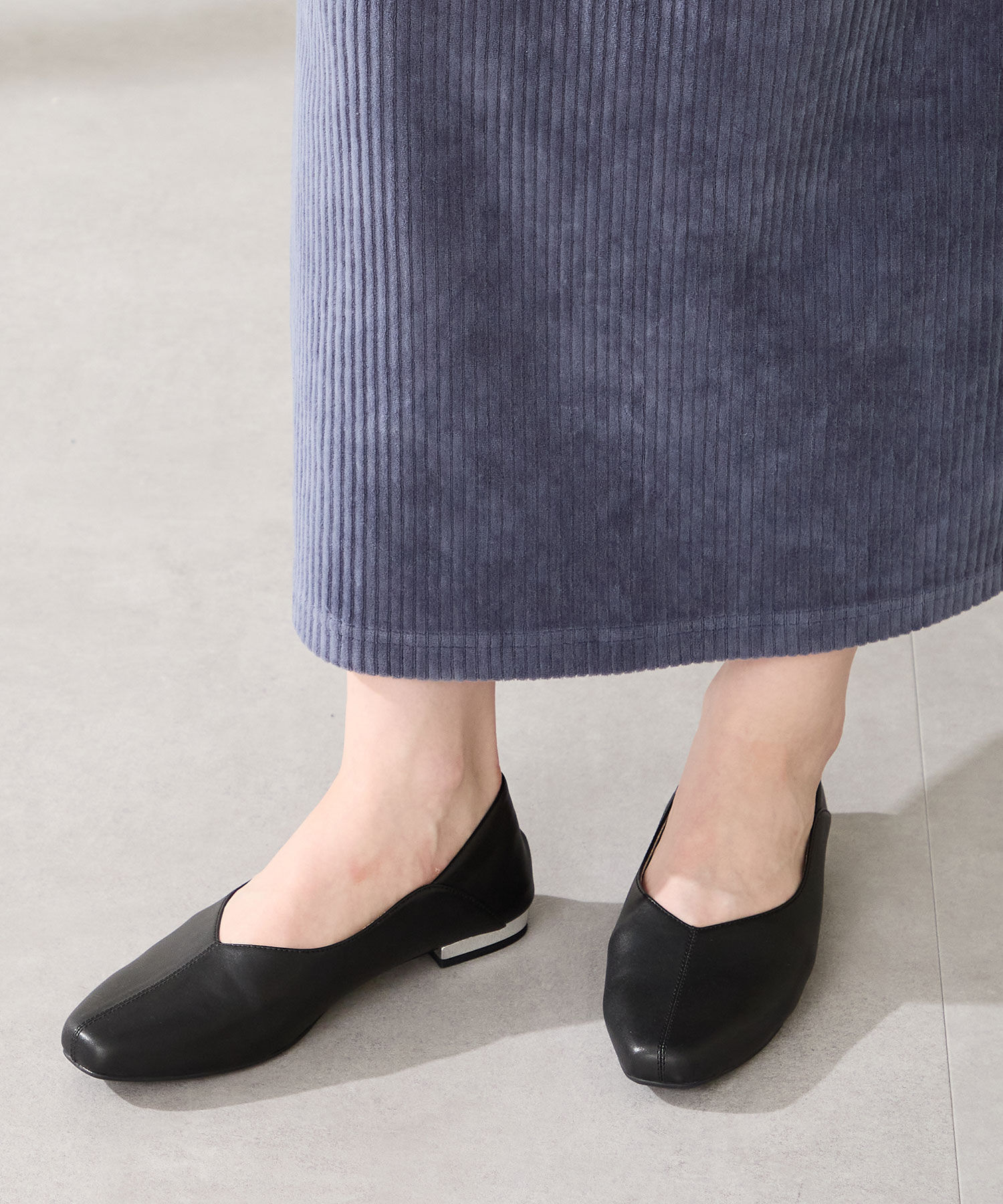 WA Oriental TRaffic「センターシーム バブーシュ /52302 フラット パンプス 楽ちん 通勤靴 オフィス」|パンプス|BLACK