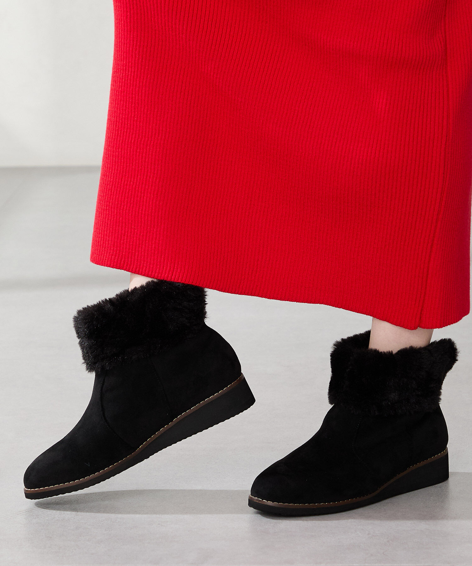 WA Oriental TRaffic「たっぷりファーウエッジソールブーツ/52411」|ショートブーツ|