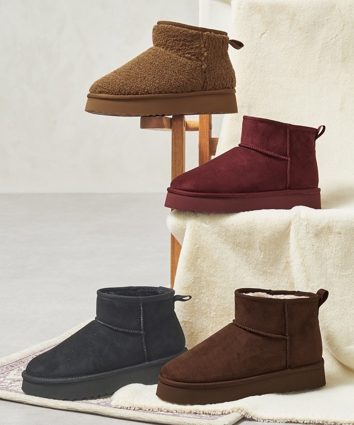 ORiental TRaffic「【 厚底 】ムートン ショートブーツ /51409 防寒 」|ショートブーツ|