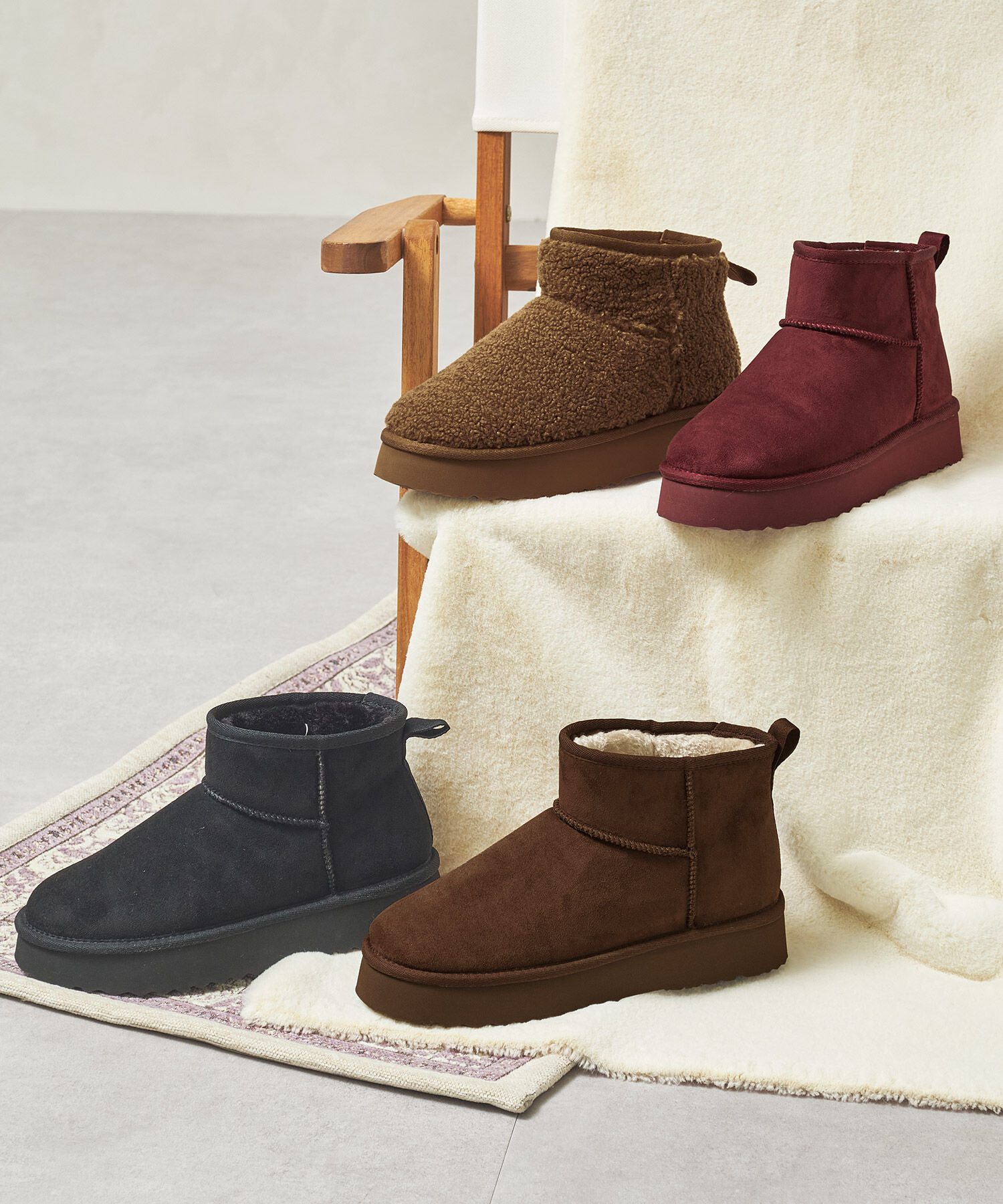 ORiental TRaffic「【 厚底 】ムートン ショートブーツ /51409 防寒 」|ショートブーツ|