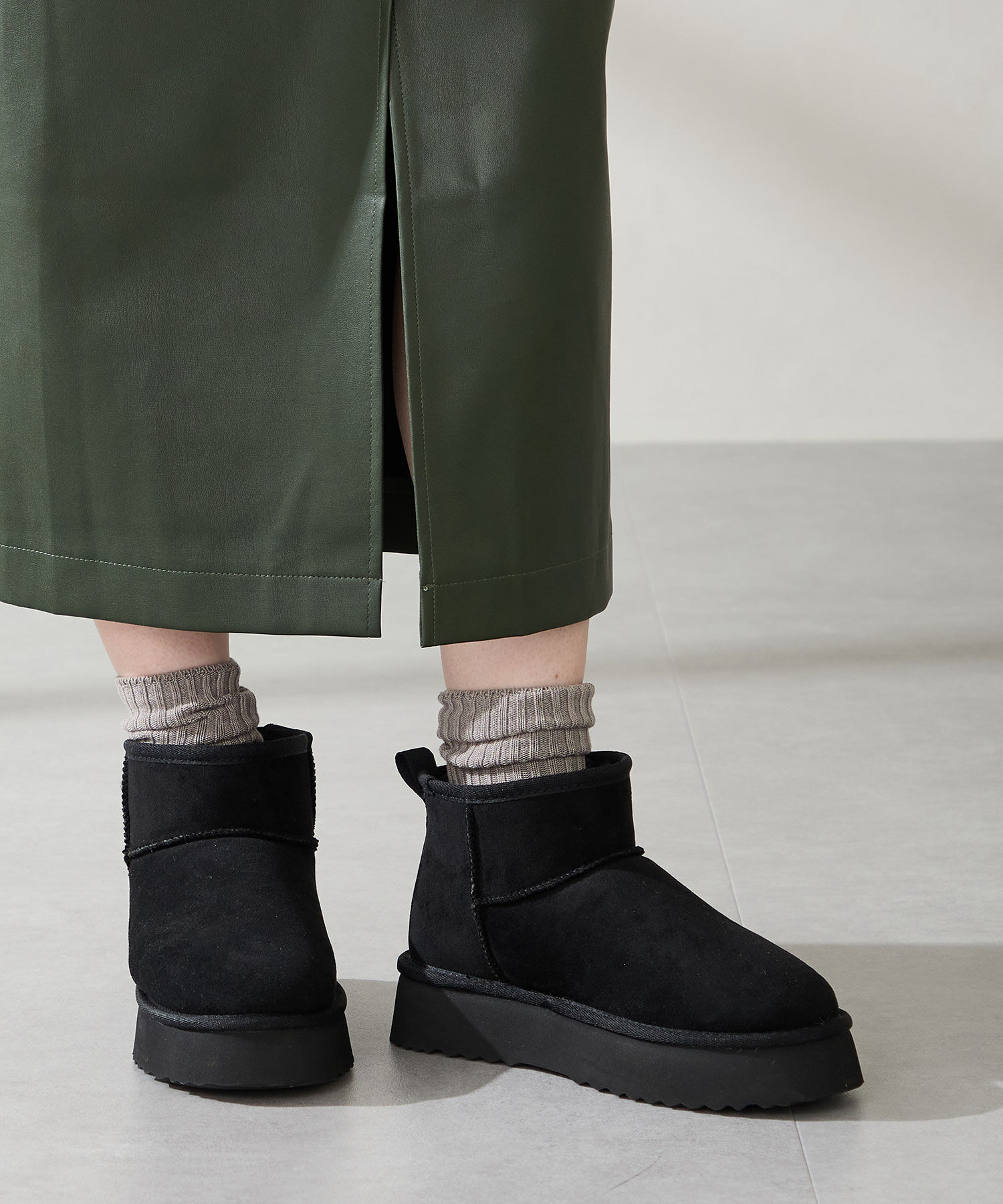 ORiental TRaffic「【 厚底 】ムートン ショートブーツ /51409 防寒 」|ショートブーツ|