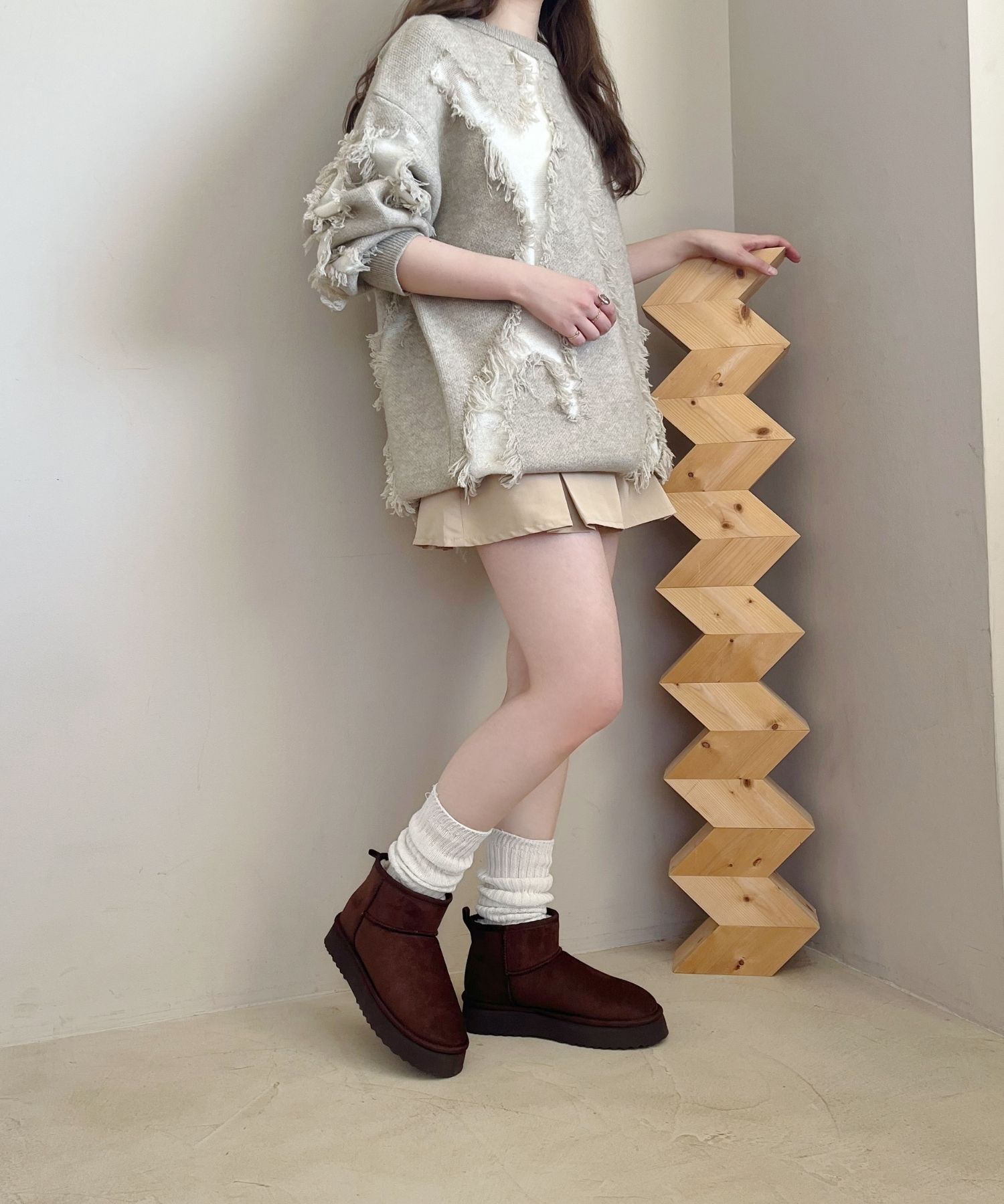 ORiental TRaffic「【 厚底 】ムートン ショートブーツ /51409 防寒 」|ショートブーツ|