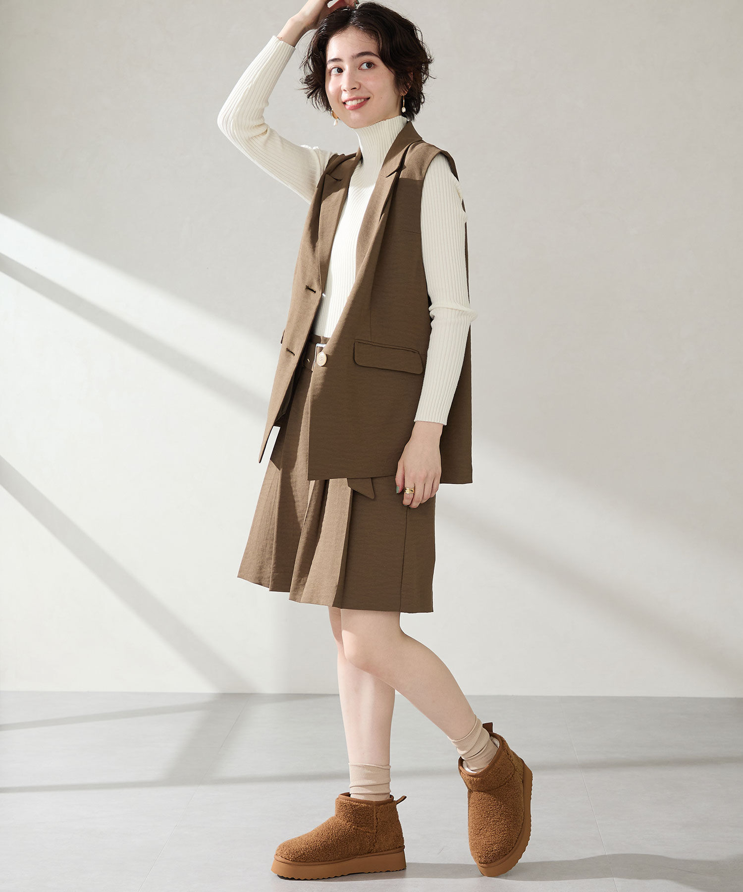 ORiental TRaffic「【 厚底 】ムートン ショートブーツ /51409 防寒 」|ショートブーツ|