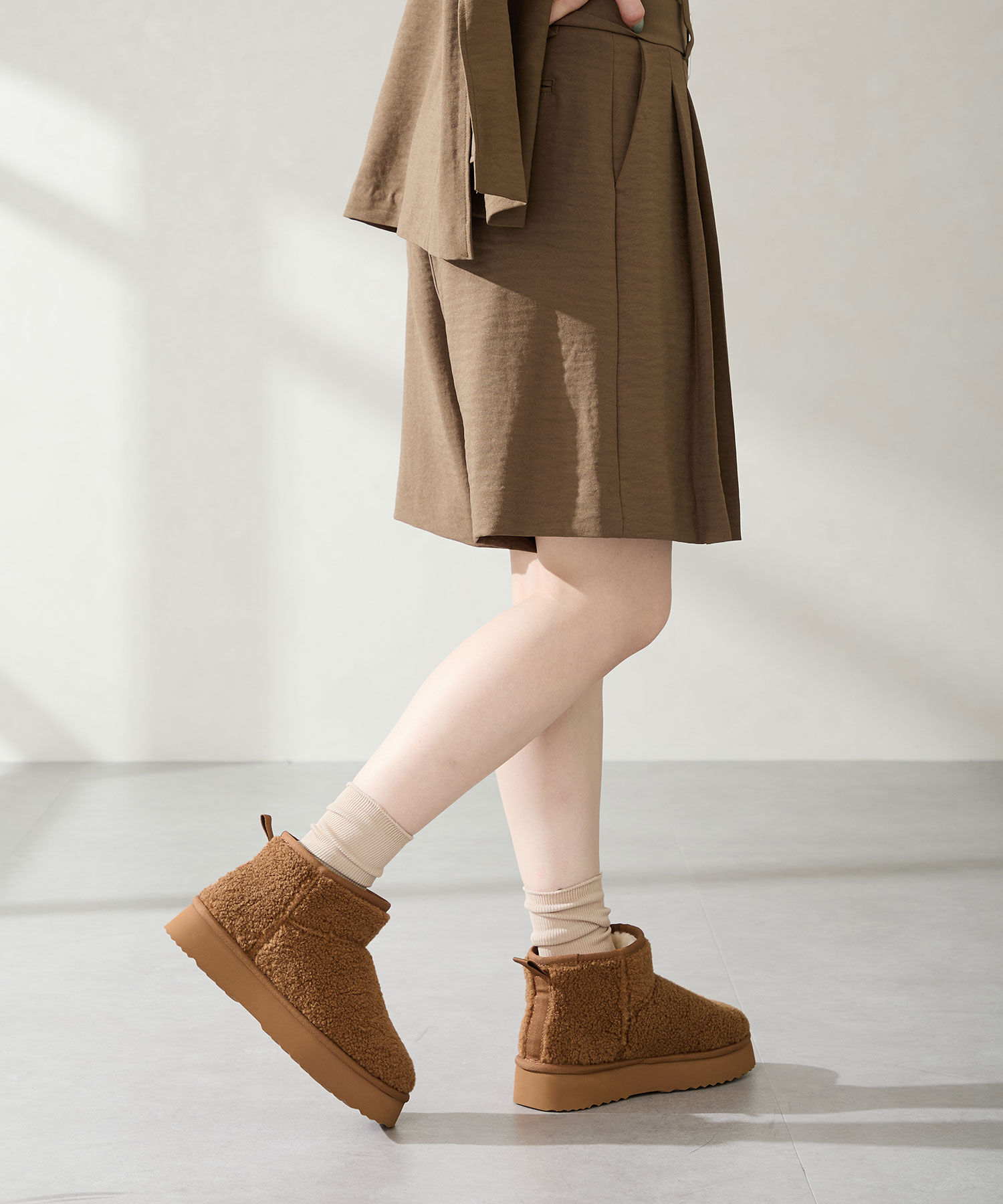 ORiental TRaffic「【 厚底 】ムートン ショートブーツ /51409 防寒 」|ショートブーツ|