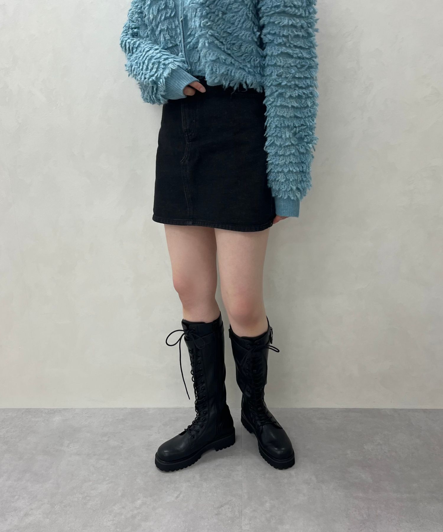 ORiental TRaffic「サイドベルト レースアップ ロングブーツ /55501 ストレッチ」|ロングブーツ|