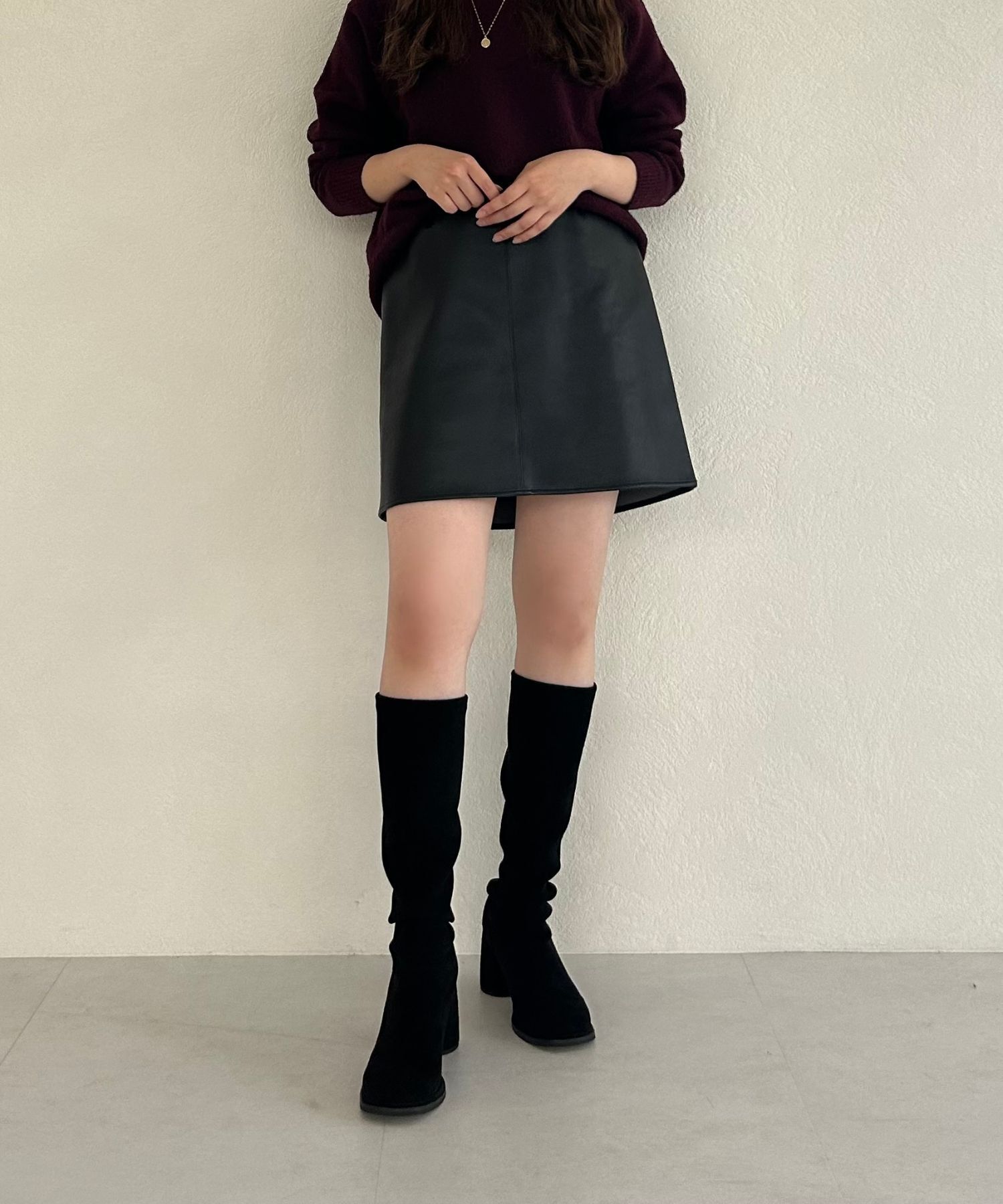 ORiental TRaffic「ピタッとフィット スエード ヒール ロングブーツ /55502 ストレッチ」|ロングブーツ|