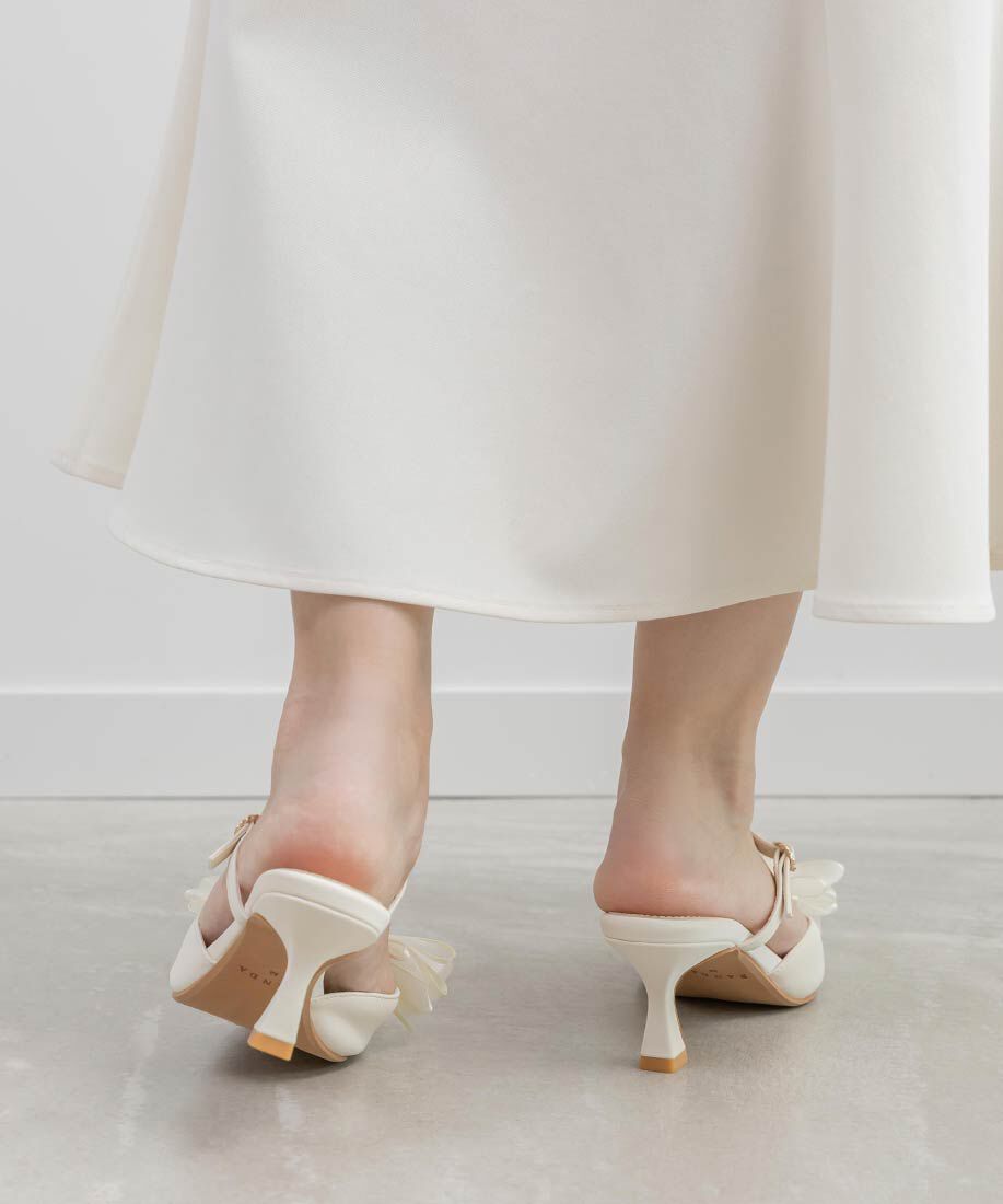  「2WAY シアーリボンミュールパンプス」|パンプス|