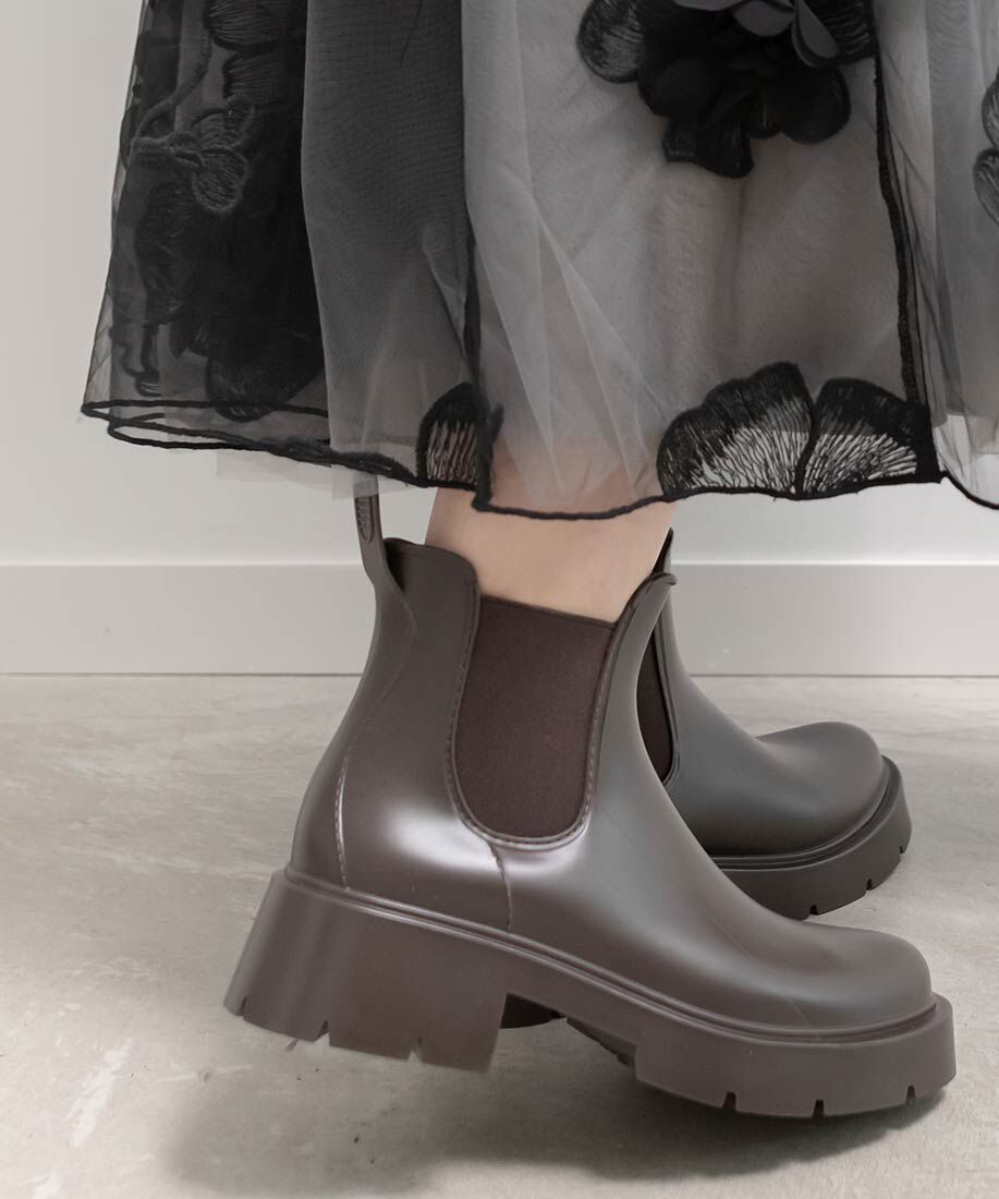  「ボリュームソールサイドゴアレインブーツ」|レインシューズ|