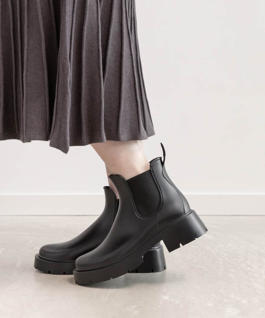  「ボリュームソールサイドゴアレインブーツ」|レインシューズ|