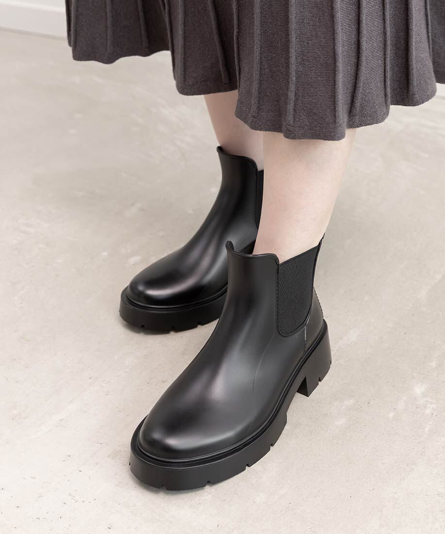  「ボリュームソールサイドゴアレインブーツ」|レインシューズ|