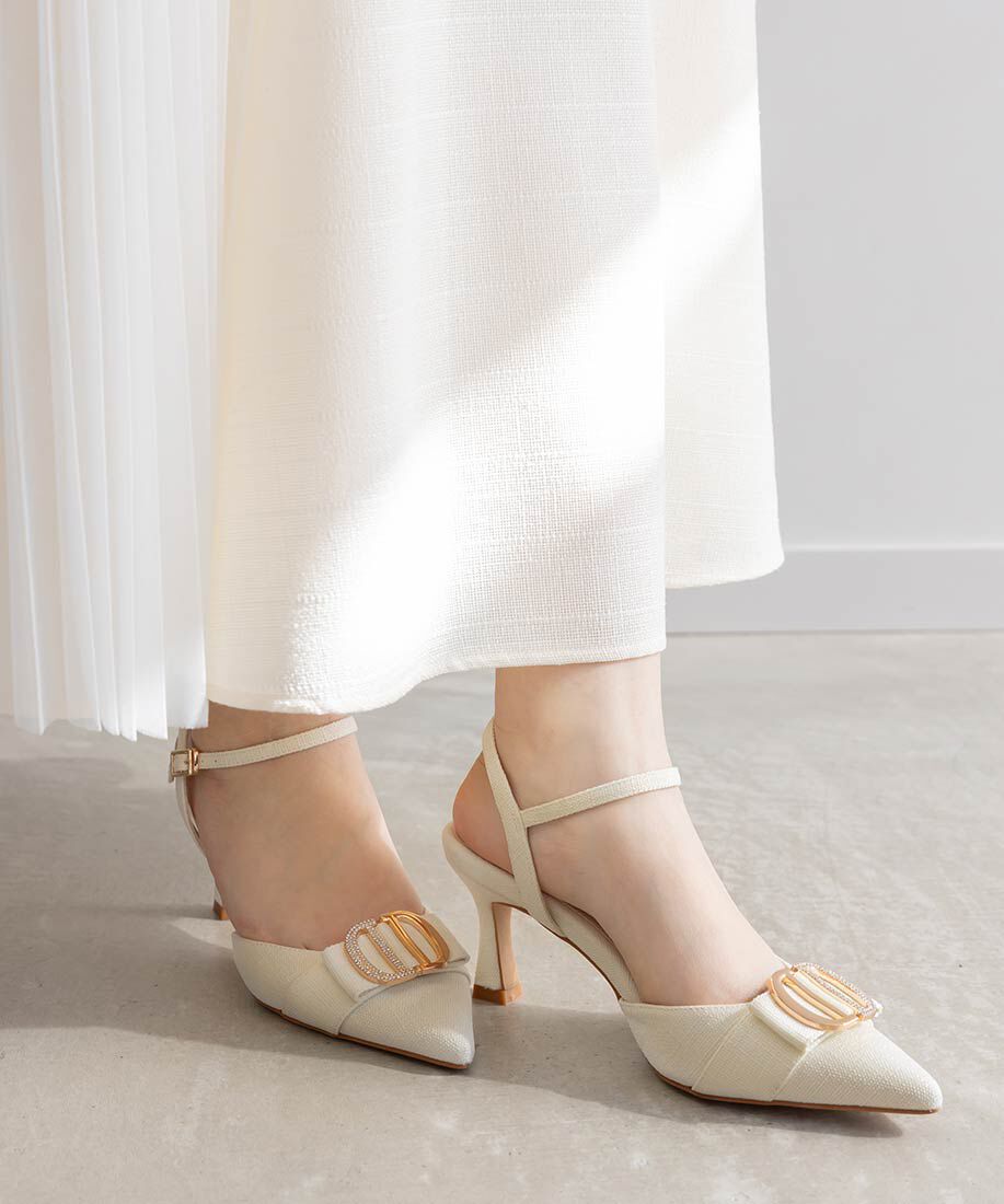  「ビジューパーツストラップパンプス」|パンプス|