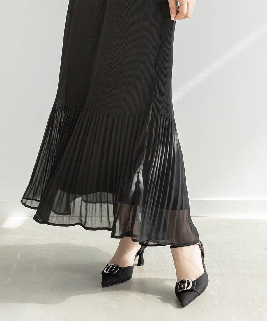  「ビジューパーツストラップパンプス」|パンプス|