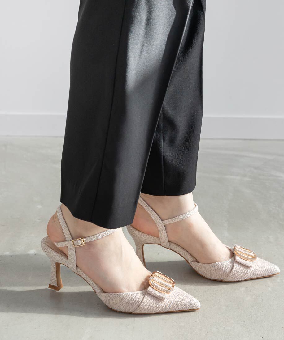  「ビジューパーツストラップパンプス」|パンプス|