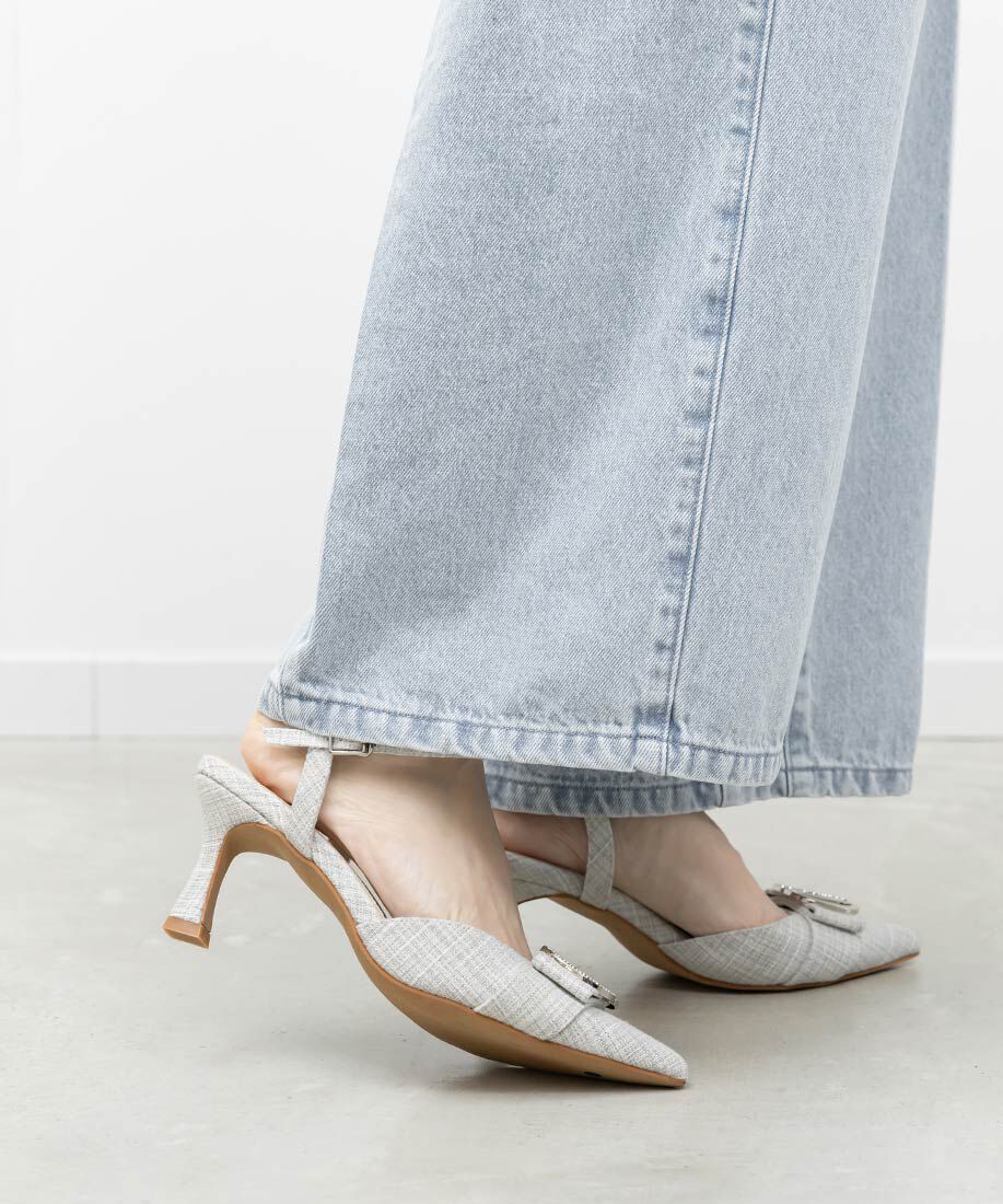  「ビジューパーツストラップパンプス」|パンプス|