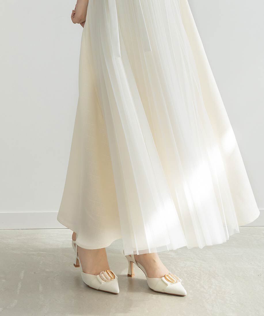  「ビジューパーツストラップパンプス」|パンプス|