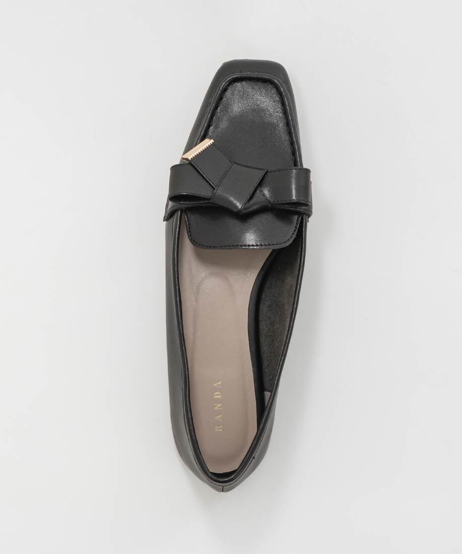  「スクエアトゥリボンモカシンシューズ」|ローファー|