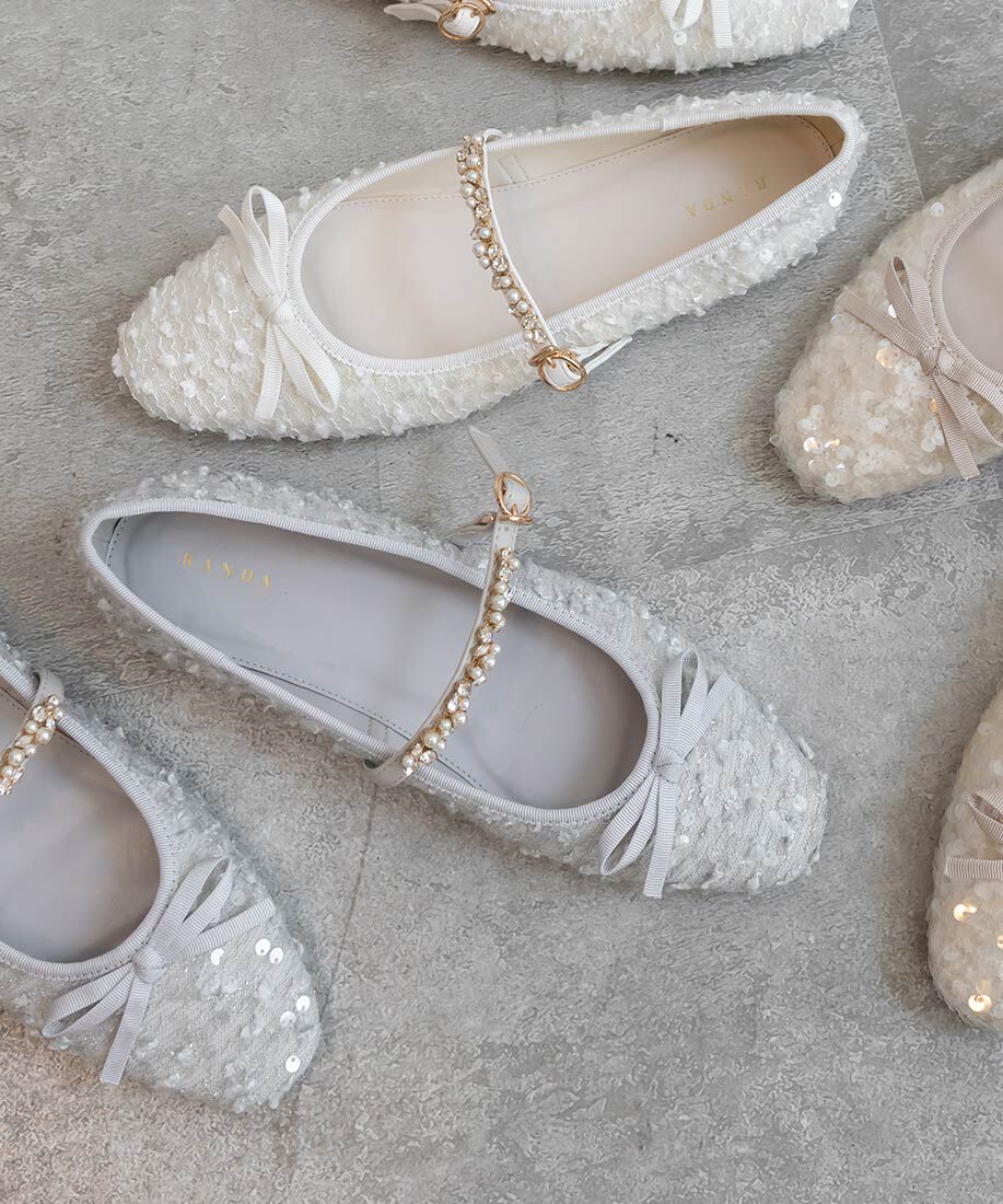  「ビジューストラップバレエシューズ」|パンプス|