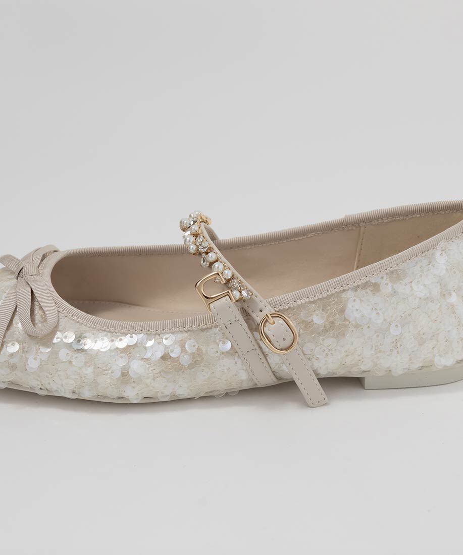  「ビジューストラップバレエシューズ」|パンプス|