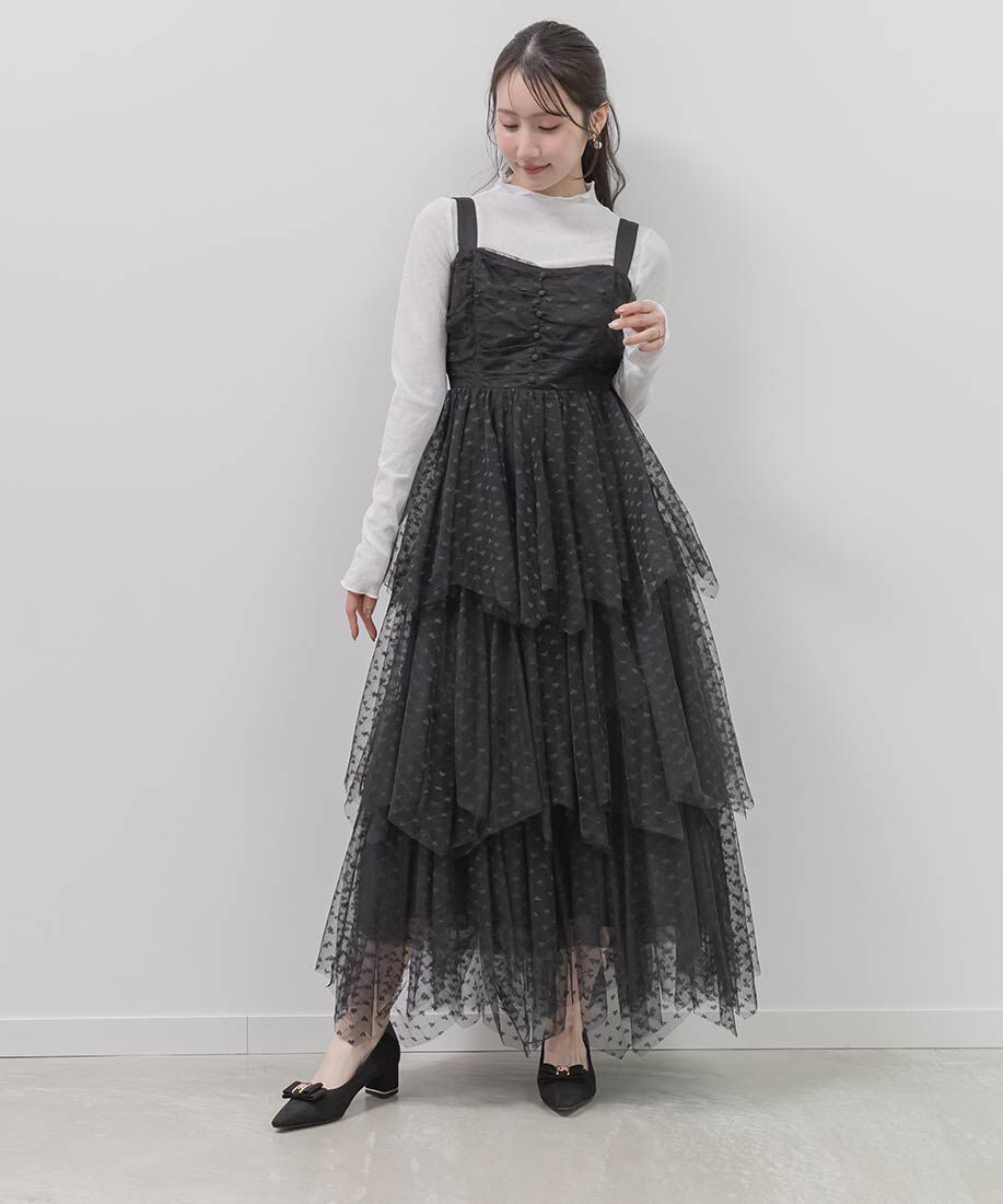  「2WAY ビジューモノグラムリボンパンプス」|パンプス|