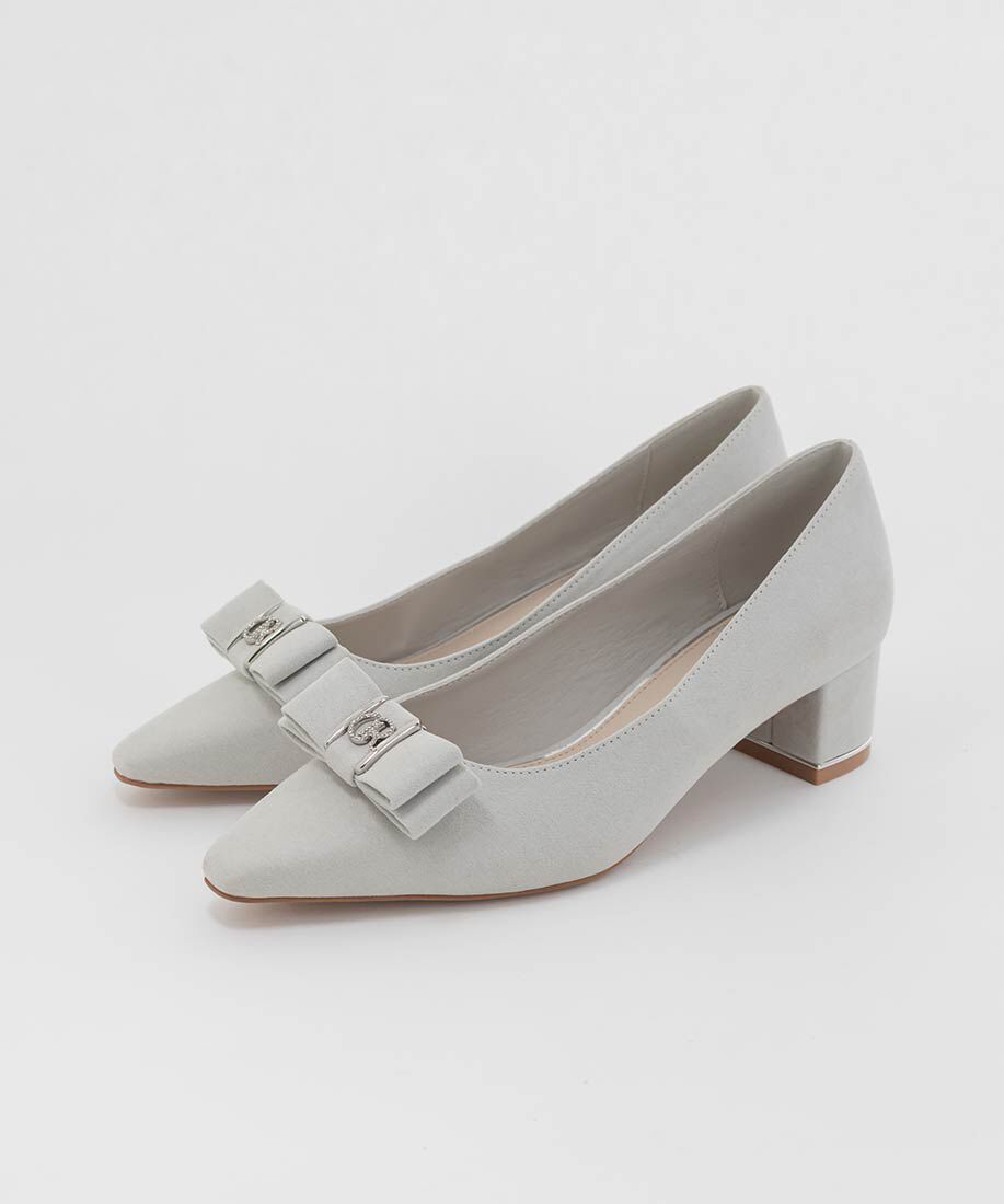  「2WAY ビジューモノグラムリボンパンプス」|パンプス|