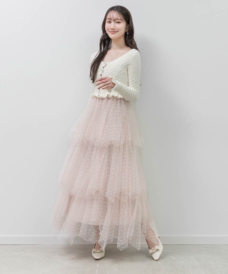  「2WAY ビジューモノグラムリボンパンプス」|パンプス|