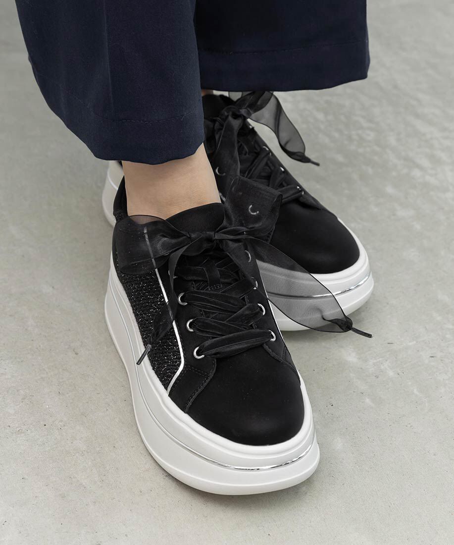  「2WAY シアーリボンプラットフォームスニーカー」|スニーカー|