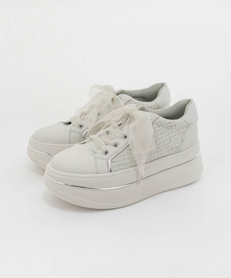  「2WAY シアーリボンプラットフォームスニーカー」|スニーカー|