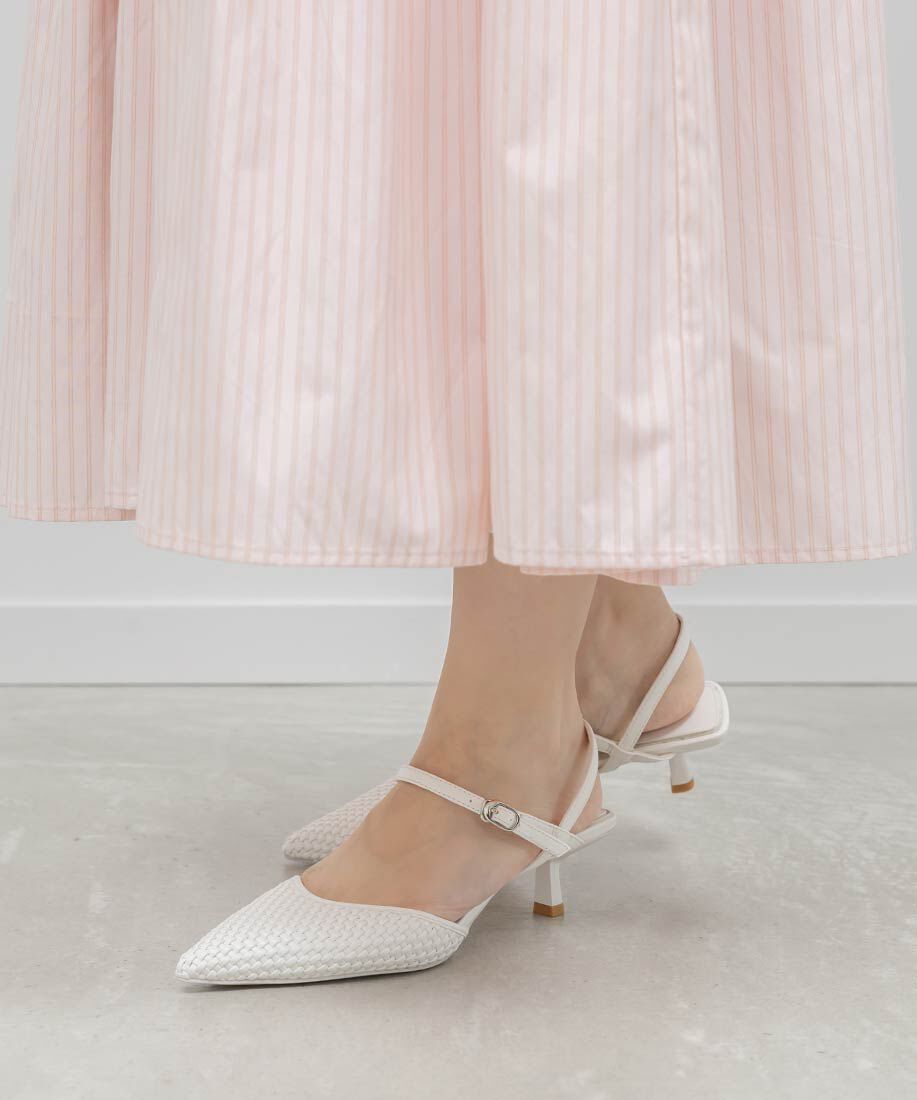  「ブレードデザインアンクルストラップパンプス」|パンプス|