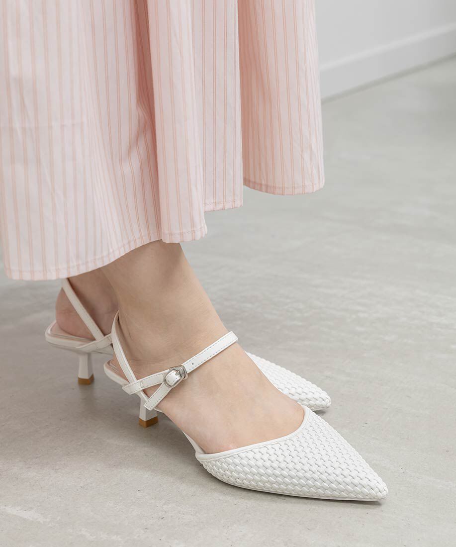  「ブレードデザインアンクルストラップパンプス」|パンプス|