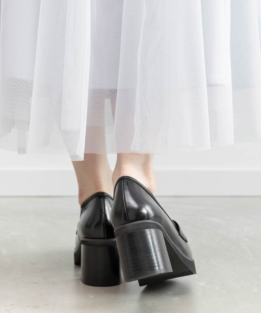  「ウーブンデザインヒールローファー」|ローファー|