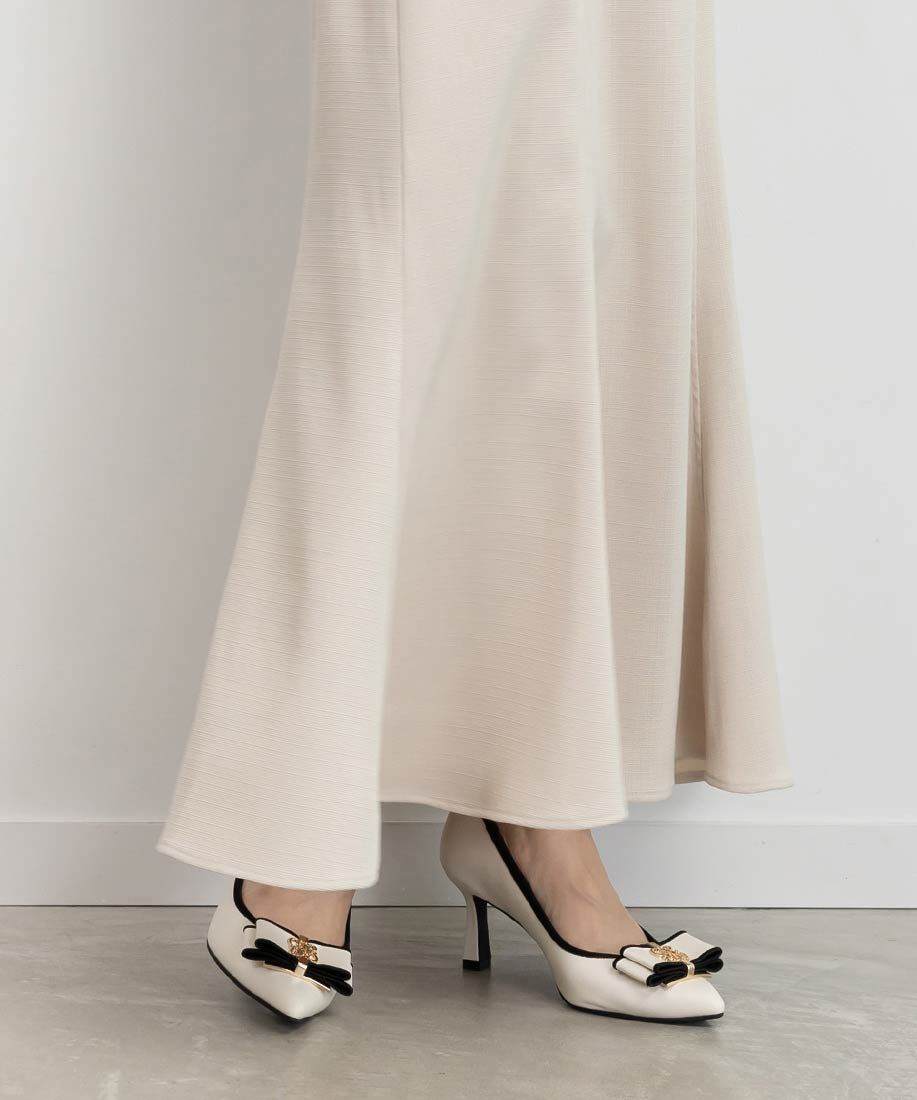  「【走れる美脚パンプス】モノグラムパーツリボンフィットパンプス」|パンプス|