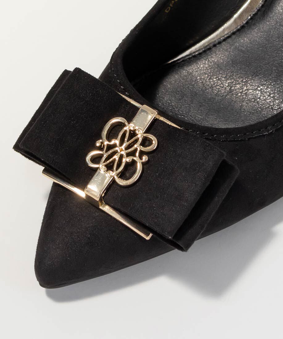  「【走れる美脚パンプス】モノグラムパーツリボンフィットパンプス」|パンプス|