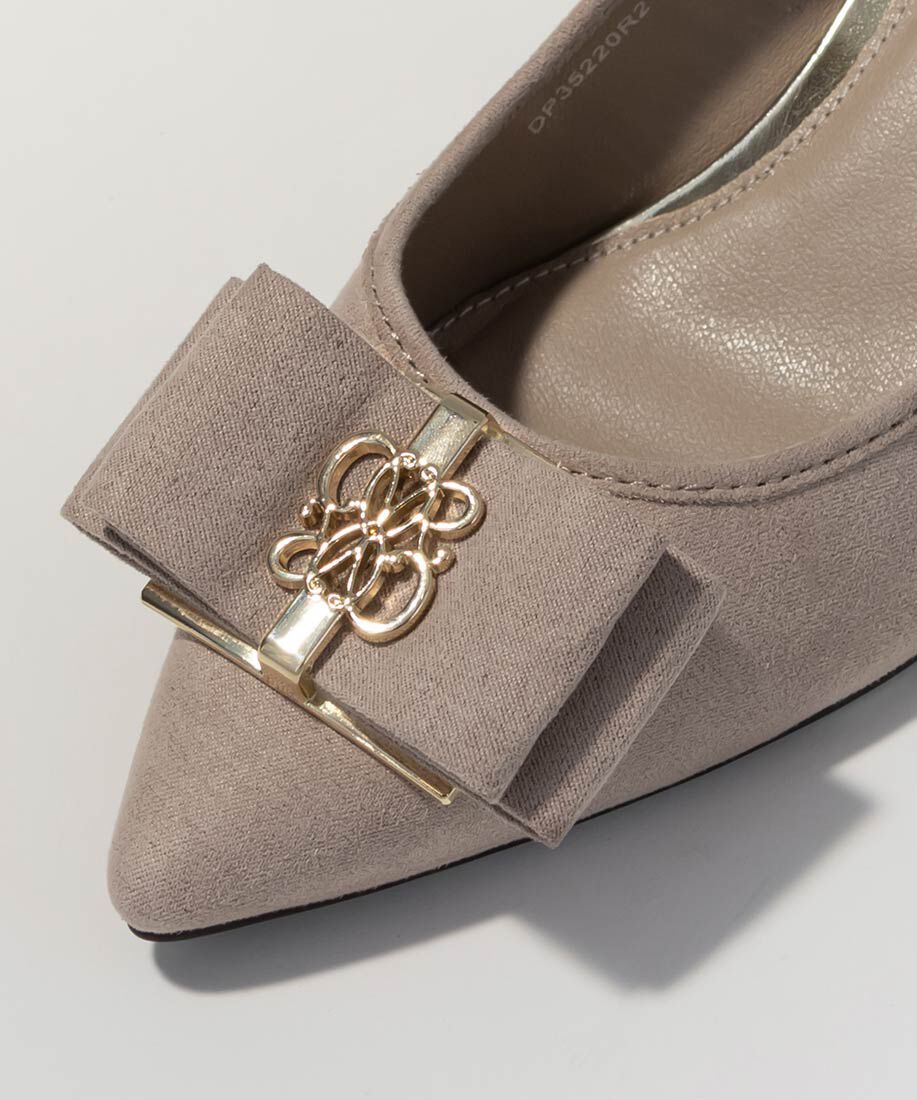  「【走れる美脚パンプス】モノグラムパーツリボンフィットパンプス」|パンプス|