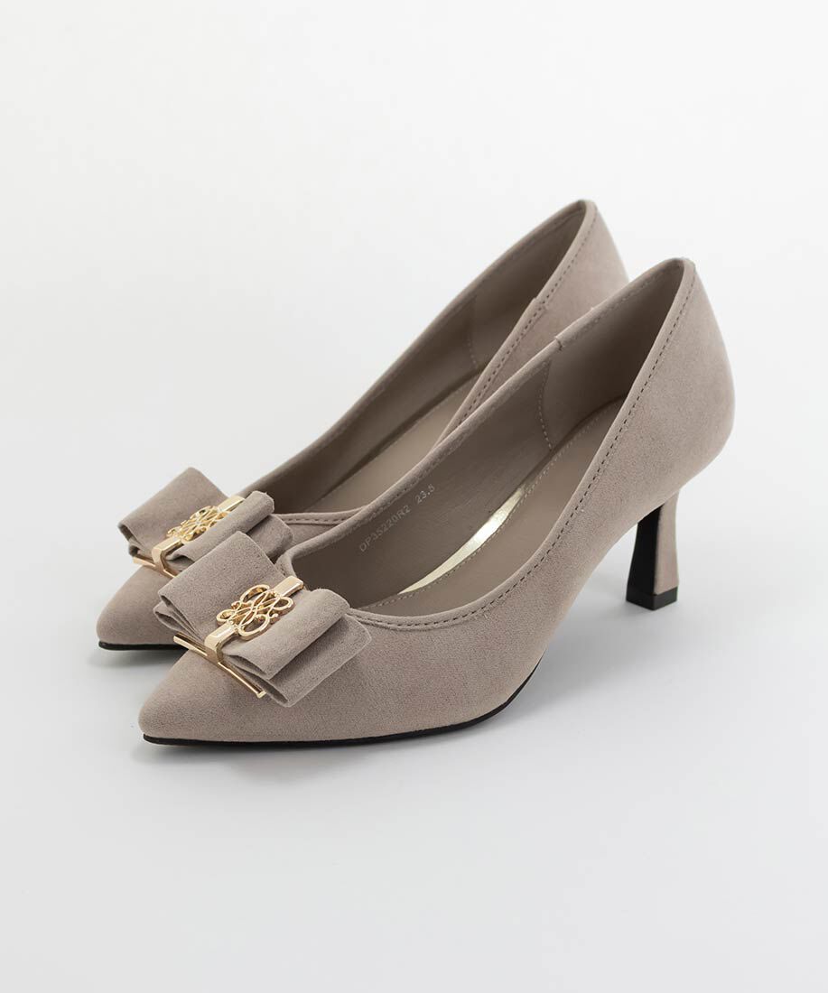  「【走れる美脚パンプス】モノグラムパーツリボンフィットパンプス」|パンプス|